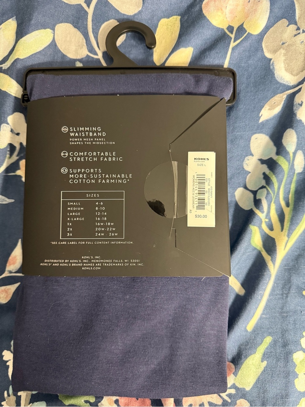 Vera Wang Navy Blue High-Rise Shaping Leggings Size L - Picture 2 of 3